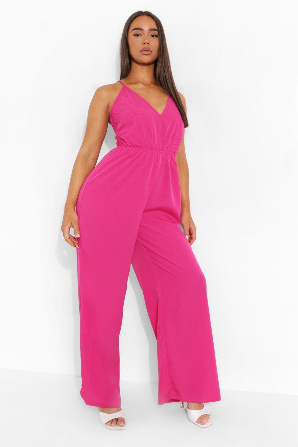 Boohoo store pink jumpsuit